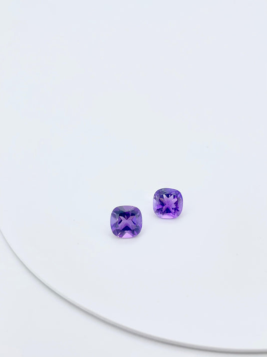 Améthyste paire coussin 2.71 ct